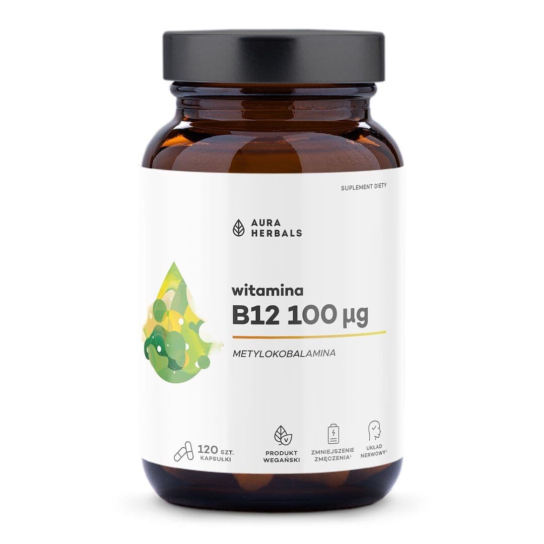 AURA HERBALS Vitamin B12 (methylcobalamin), 100 µg (120 capsules)