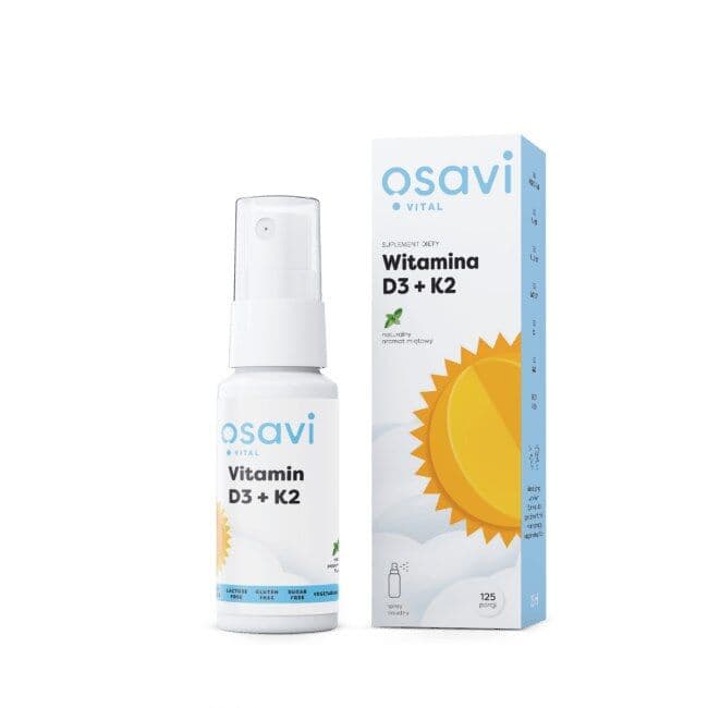 OSAVI Vitamin D3 + K2 Oral Spray, Peppermint (25 ml)