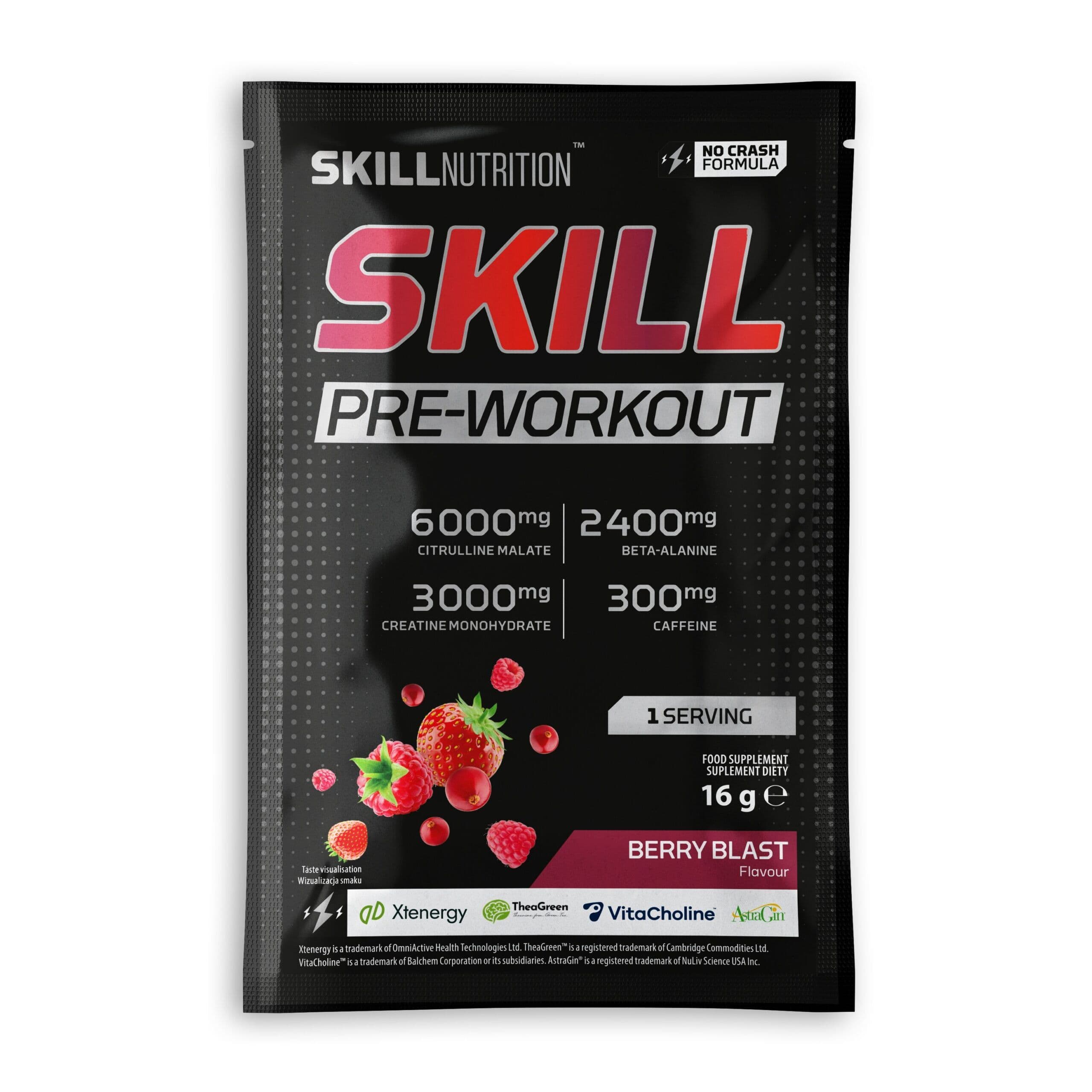 Skill Pre-Workout, Berry Blast - 16g (1 serving)