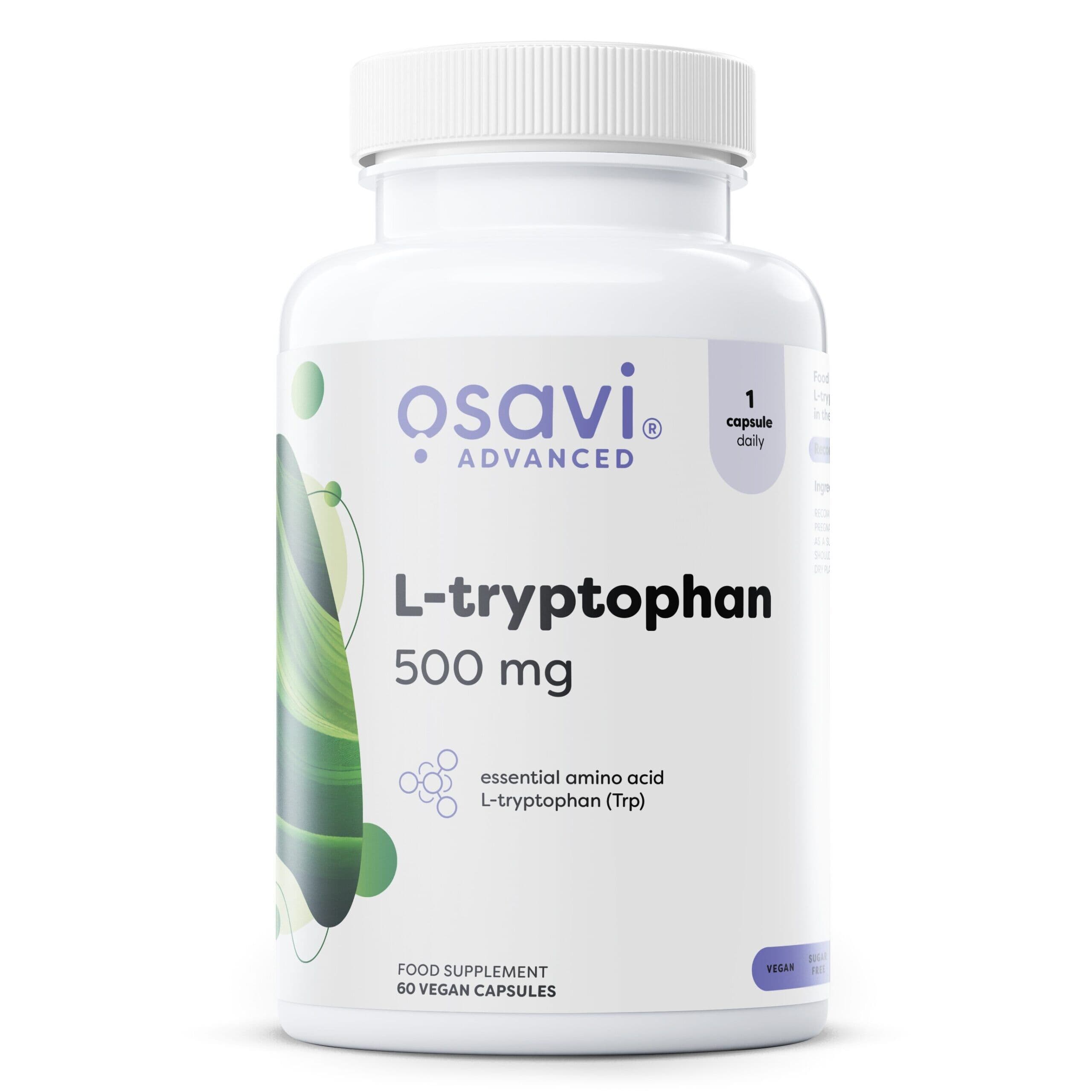 L-tryptophan, 500mg - 60 vegan capsules